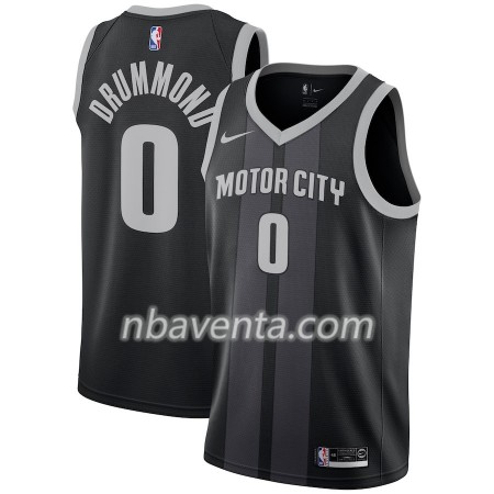 Camiseta Hombre Detroit Pistons Andre Drummond 0 2018-19 Nike City Edition Negro Azul Swingman